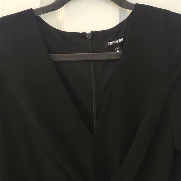 Express O-Ring Wrap Front Shift Dress Pitch Black Size M - Picture 3 of 8
